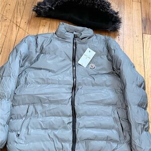 Moncler Charcoal and Light Gray Outerwear